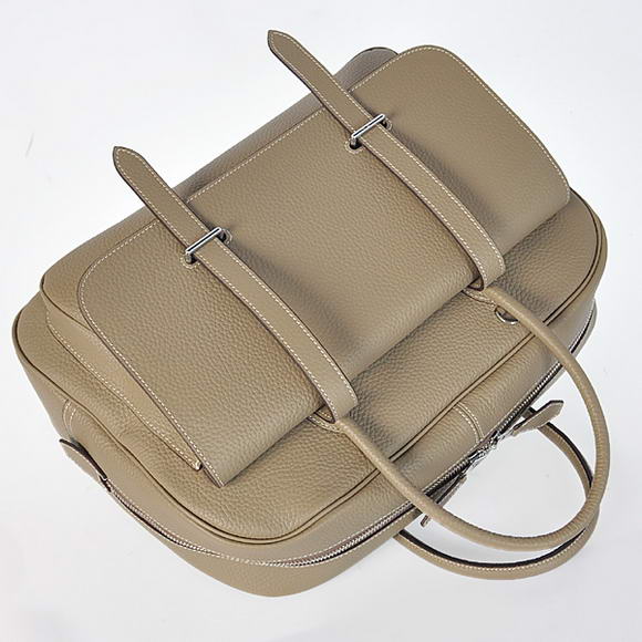 Hermes Steve 38CM Travel Bag Clemence Leather Grey Hermes Steve 38CM Travel Bag Clemence Leather Grey