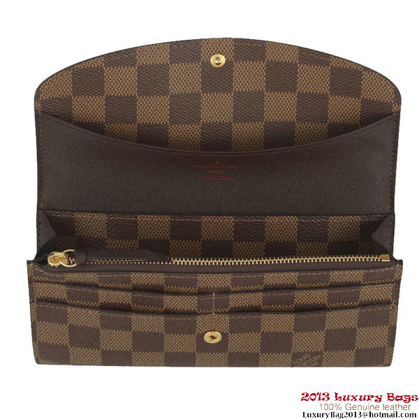 Louis Vuitton Damier Ebene Canvas Emille Wallet N63019 Louis Vuitton Damier Ebene Canvas Emille Wallet N63019