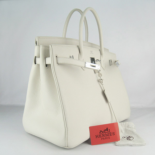 Hermes Birkin 40CM Togo Bag Beige 6099 Silver Hermes Birkin 40CM Togo Bag Beige 6099 Silver