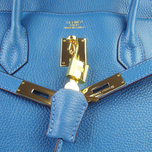 Hermes Birkin 6099 40CM Togo Bag Blue Gold padlock Hermes Birkin 6099 40CM Togo Bag Blue Gold padlock