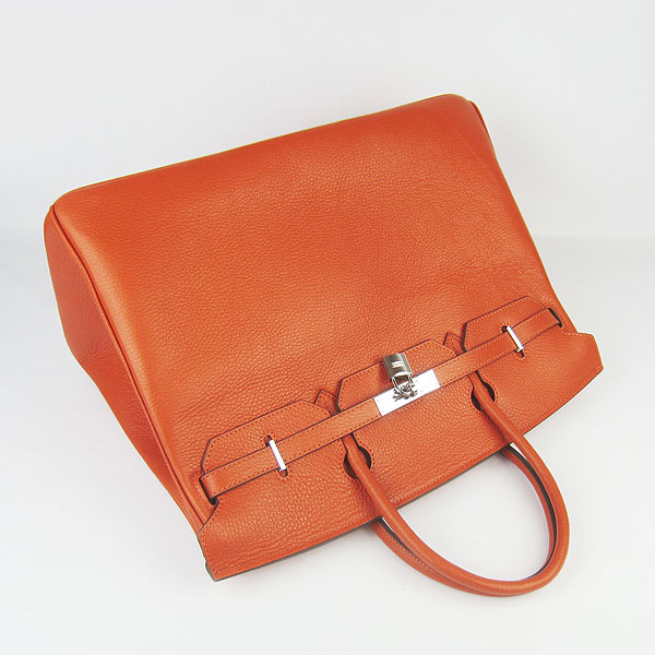 Hermes Birkin 40CM Togo Bag Orange 6099 Silver Hermes Birkin 40CM Togo Bag Orange 6099 Silver