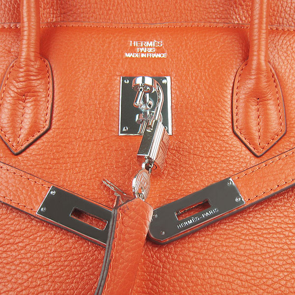 Hermes Birkin 40CM Togo Bag Orange 6099 Silver Hermes Birkin 40CM Togo Bag Orange 6099 Silver