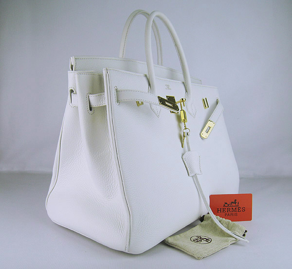 Hermes Birkin 40CM Togo Bag White 6099 Gold Hermes Birkin 40CM Togo Bag White 6099 Gold