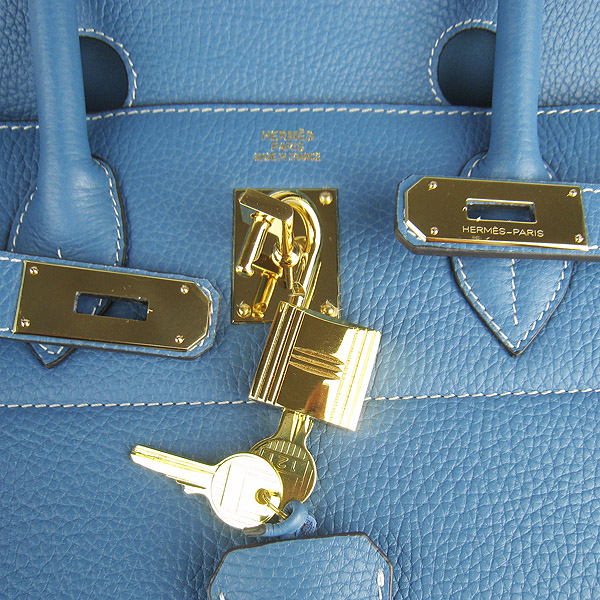 Hermes Birkin 6109 Togo Leather Bag Blue 42cm Gold Hermes Birkin 6109 Togo Leather Bag Blue 42cm Gold