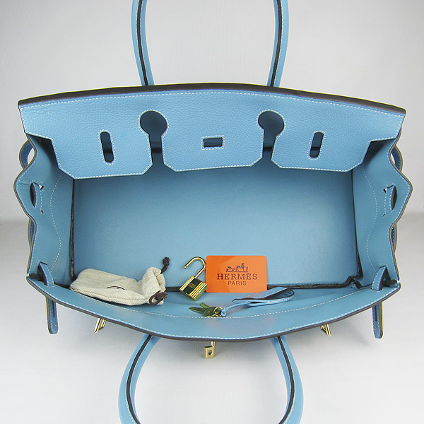 Hermes Birkin 6109 Togo Leather Bag Light Blue 42cm Gold Hermes Birkin 6109 Togo Leather Bag Light Blue 42cm Gold
