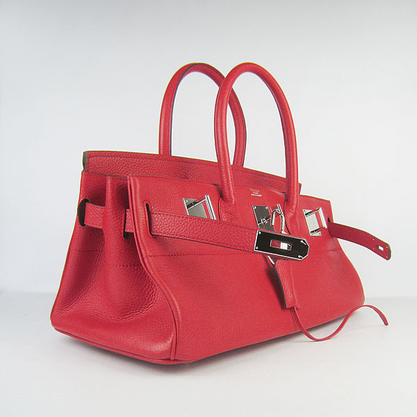 Hermes Birkin 6109 Togo Leather Bag Red 42CM Silver Hermes Birkin 6109 Togo Leather Bag Red 42CM Silver