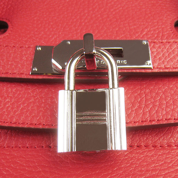 Hermes Birkin 6109 Togo Leather Bag Red 42CM Silver Hermes Birkin 6109 Togo Leather Bag Red 42CM Silver