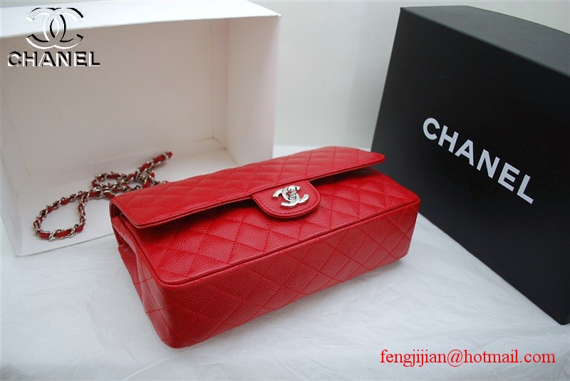 Chanel 2.55 Double Flap Silver Hardware A1112 Red Chanel 2.55 Double Flap Silver Hardware A1112 Red