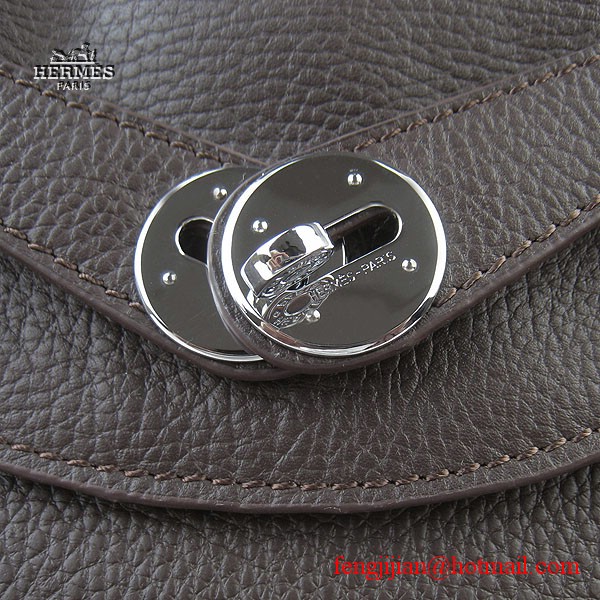 Hermes Women Shoulder Bag Dark Coffee 6208 Hermes Women Shoulder Bag Dark Coffee 6208