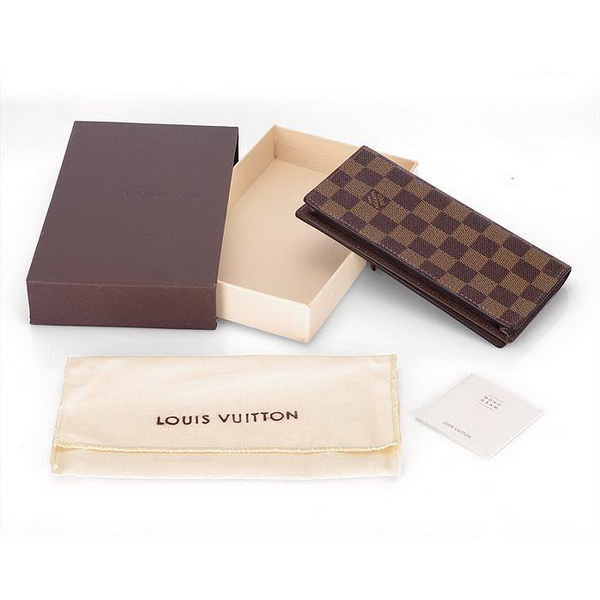 Louis Vuitton Damier Ebene Canvas Ebony Wallet N60825 Louis Vuitton Damier Ebene Canvas Ebony Wallet N60825