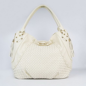 miu miu Lambskin Weave Tote Bag