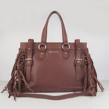 miu miu Leather Fringe Shopping Bag 