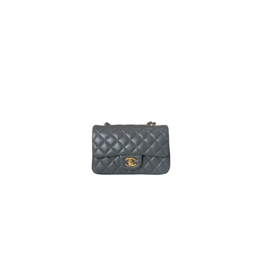 Gray Chanel Mini Flap Bag (high-end grade)
