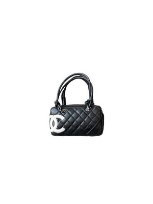 Black & White Chanel Mini Cambon Line Tote (high-end grade)