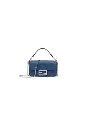 Gray blue Fendi Mini Baguette