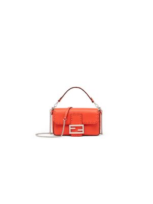 Dark Red Fendi Mini Baguette