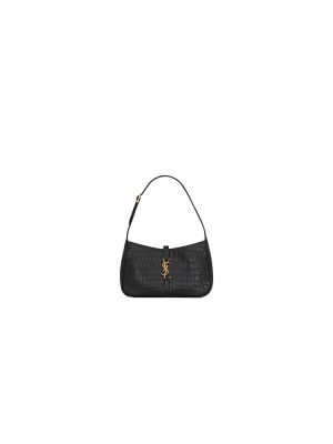 YSL LE 5 A 7 Crocodile embossed glossed leather