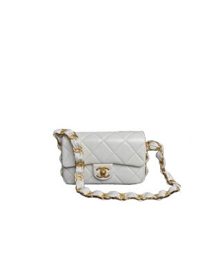 White CHANEL Small Flap Bag (high-end grade)